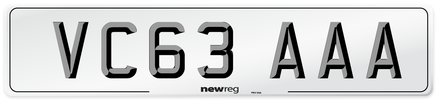 VC63 AAA Number Plate from New Reg